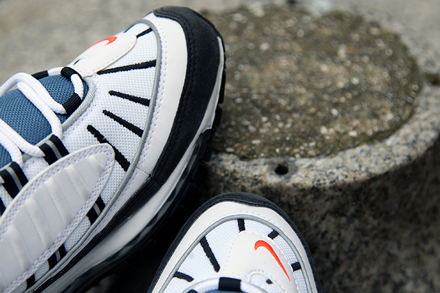 Nike air max 98 og white store deep orange black