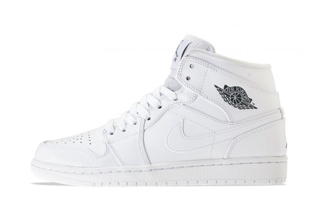 AIR JORDAN 1 MID (WHITE ON WHITE 