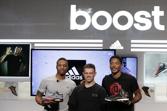 Derrick Rose (R), Damian Lillard (L), Robbie Fuller - adidas Basketball Boost Launch