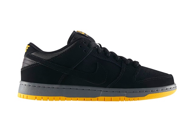 nike sb dunk low black university gold