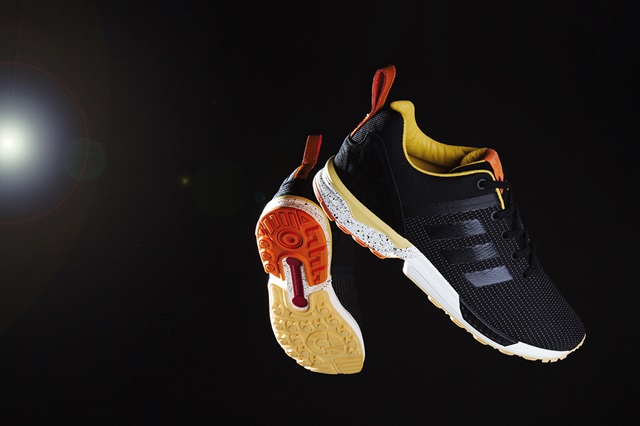 Adidas zx flux black x gold best sale