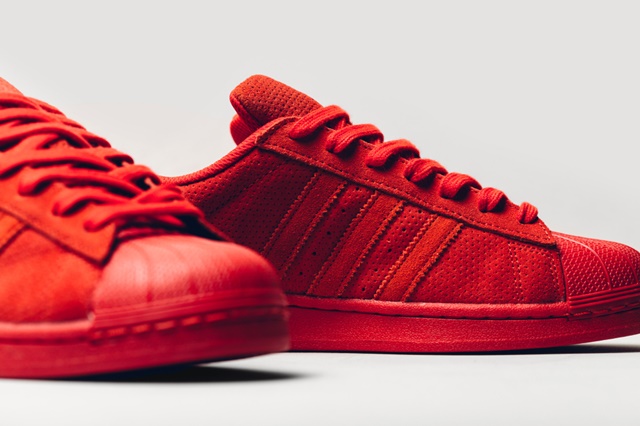 Adidas superstar sales red suede