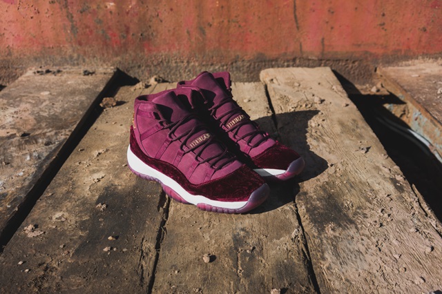 Nike air jordan 11 retro clearance gs night maroon velvet heiress